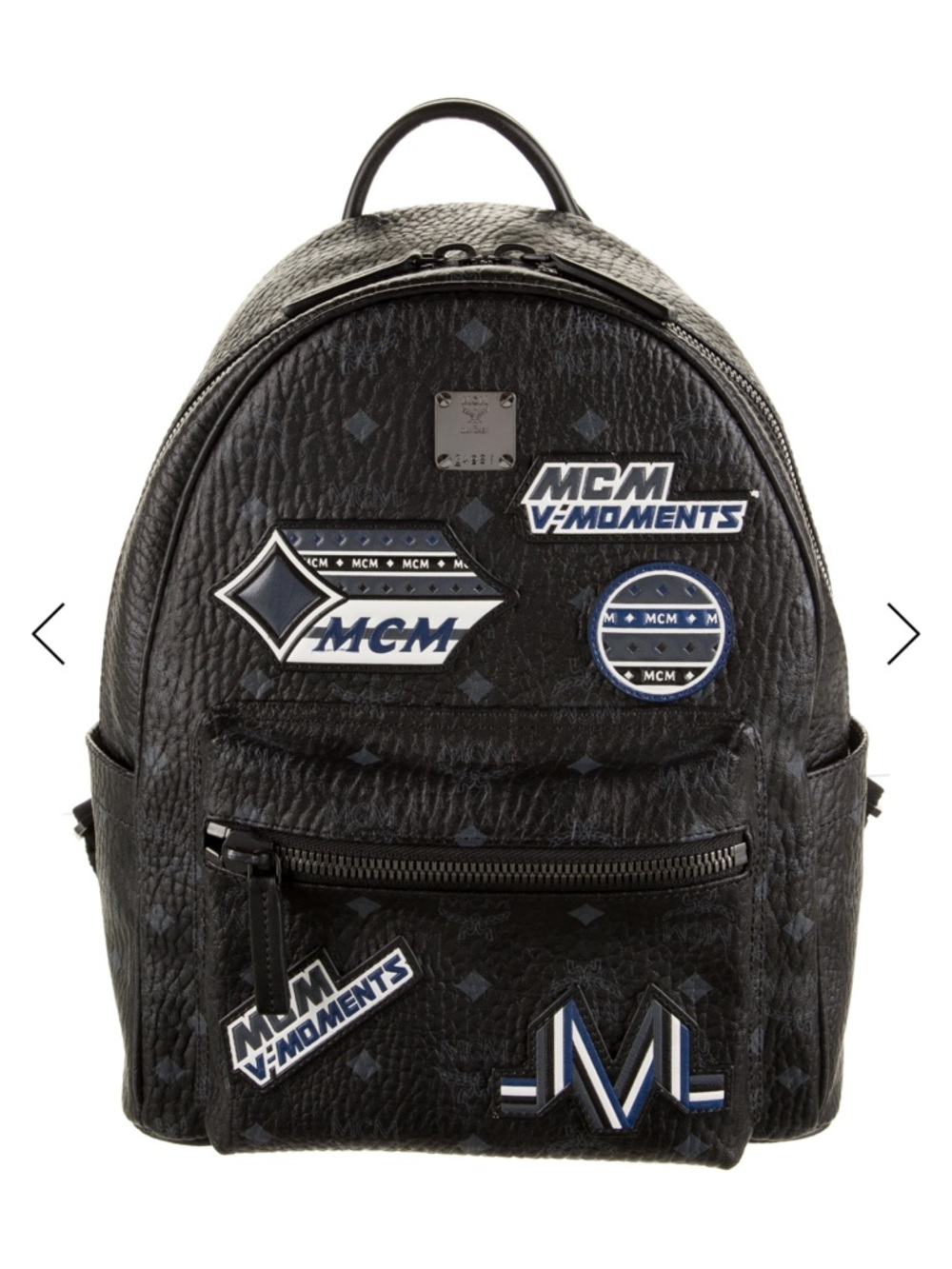 MCM Black Stark Victoria Patch Backpack